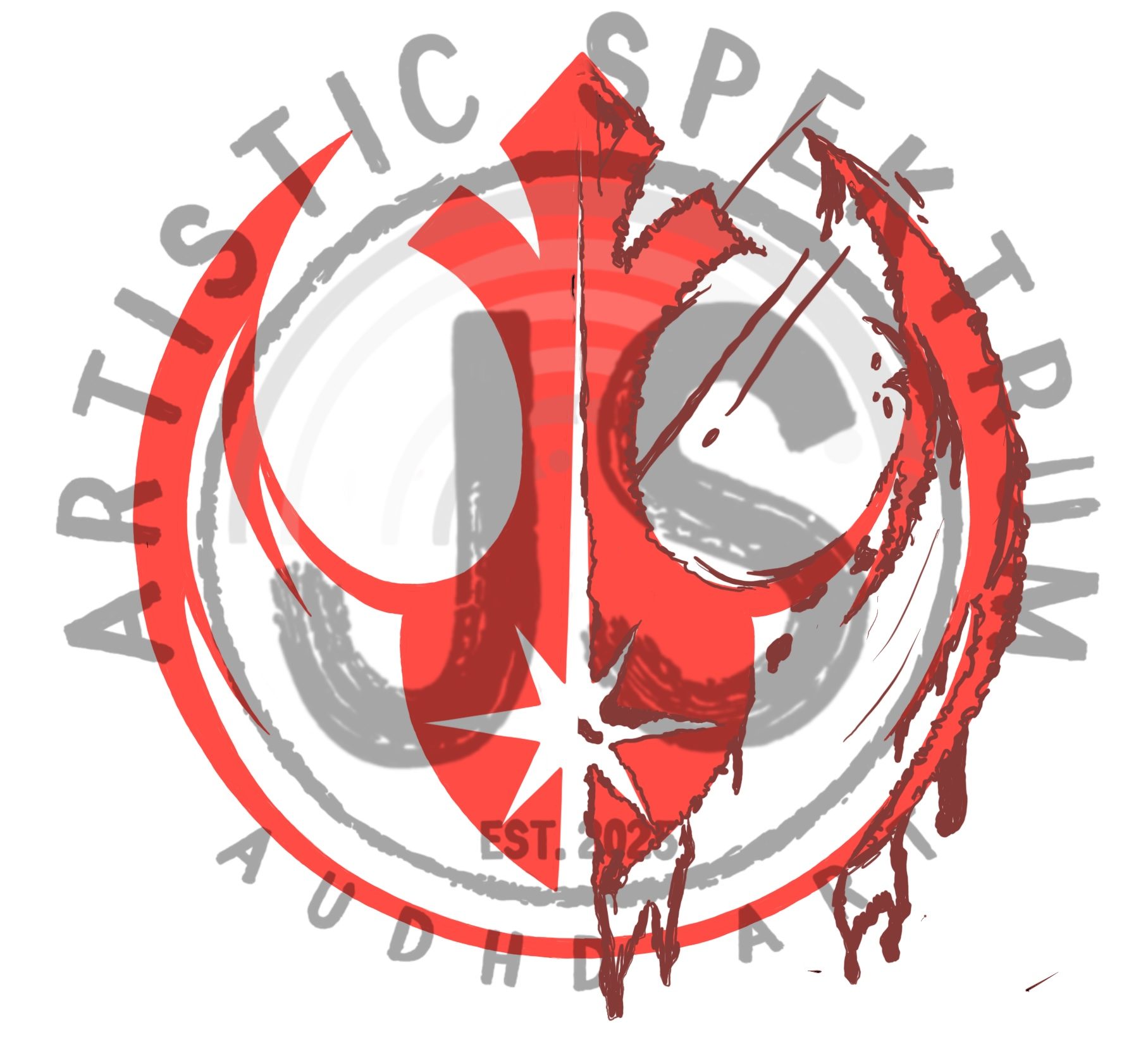 Rebel and Jedi Symbol half faded