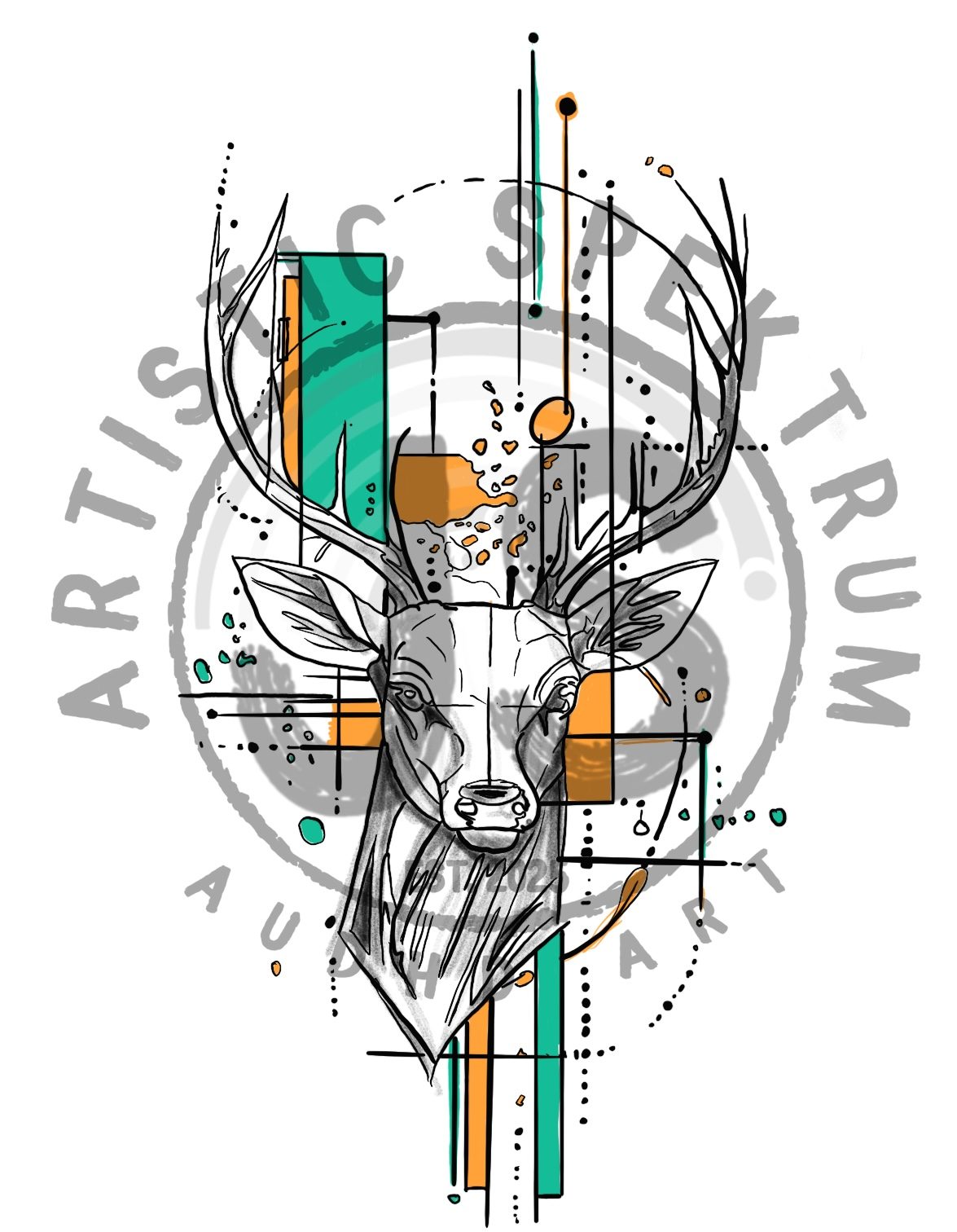 Watercolor deer